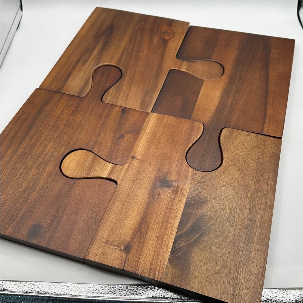 4 Piece Wooden Puzzle Charcuterie Boards - Picture 8 of 15
